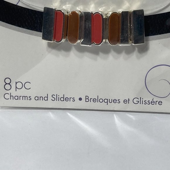 Jewelry Charm Sliders Brown Silver 3 Packs Mix and Mingle Darice Bands a Bling - Picture 5 of 12